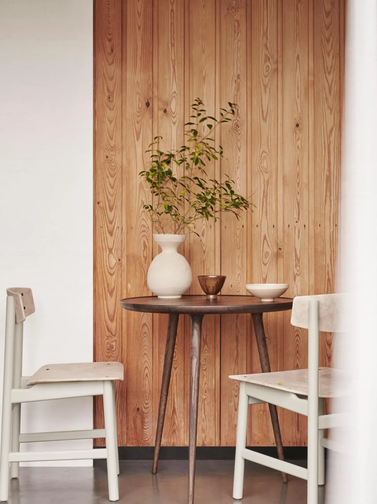 Mesa Auxiliar Redonda Artesanal De Madera De Roble Accent