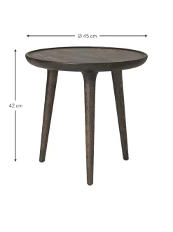 Mesa Auxiliar Redonda Artesanal De Madera De Roble Accent