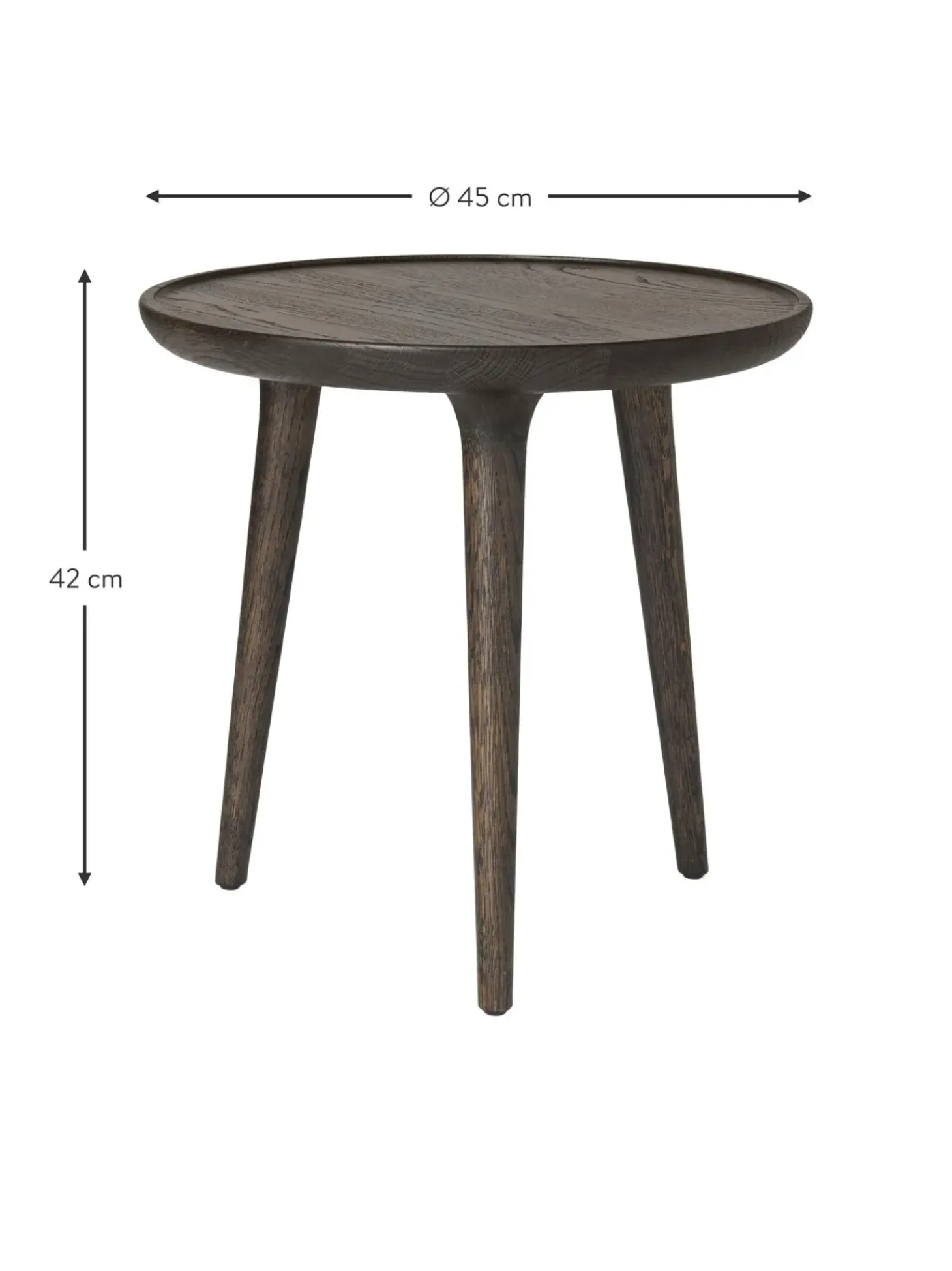 Mesa Auxiliar Redonda Artesanal De Madera De Roble Accent