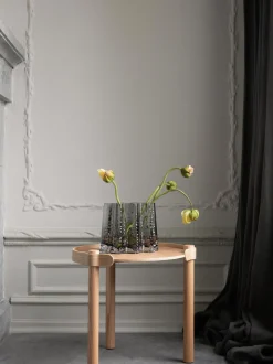 Mesa Auxiliar Redonda De Madera De Roble Woody