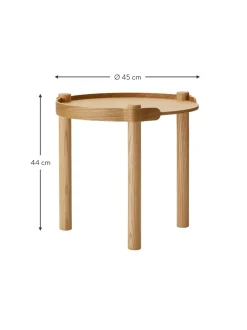 Mesa Auxiliar Redonda De Madera De Roble Woody