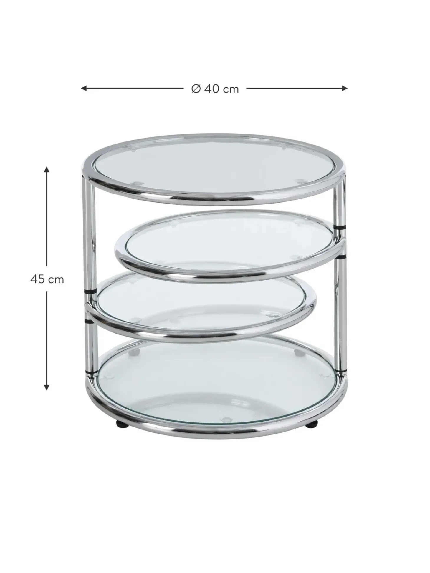 Mesa Auxiliar Redonda De Vidrio Dotts