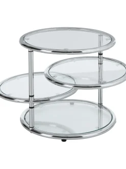 Mesa Auxiliar Redonda De Vidrio Dotts