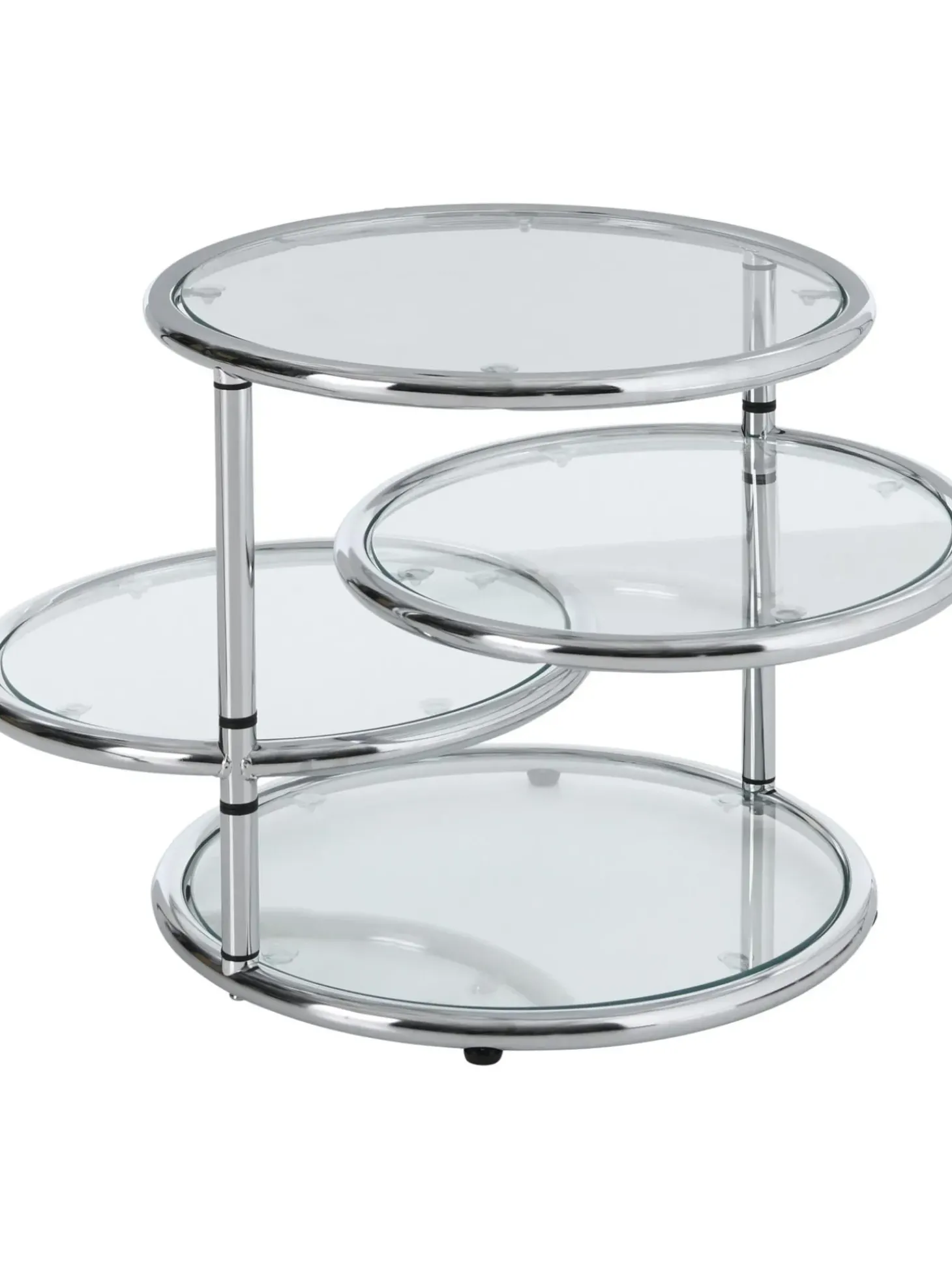 Mesa Auxiliar Redonda De Vidrio Dotts