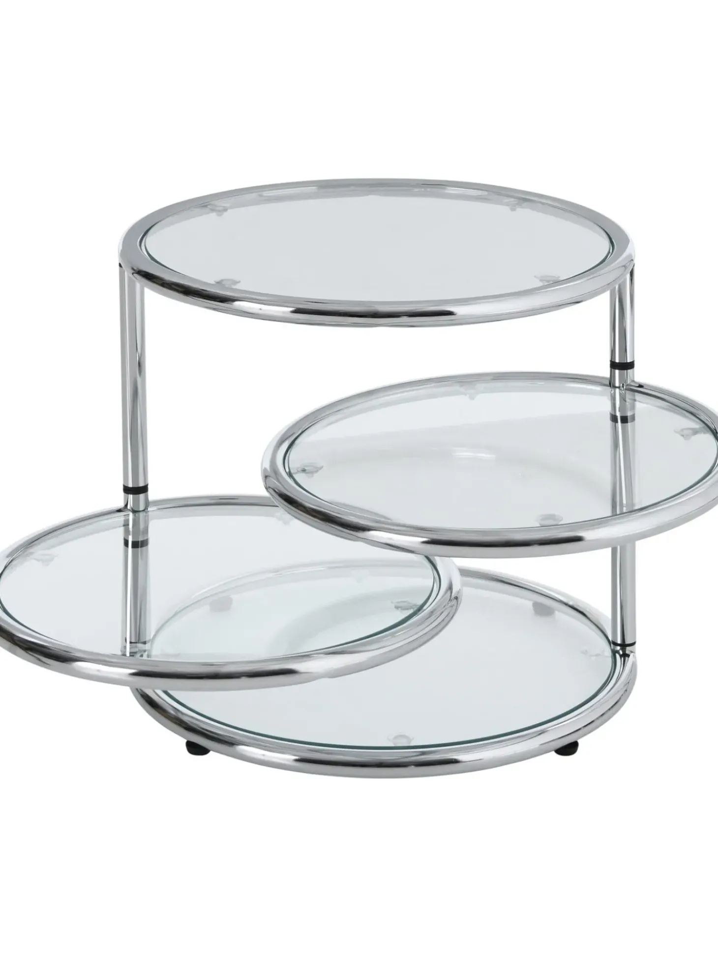 Mesa Auxiliar Redonda De Vidrio Dotts