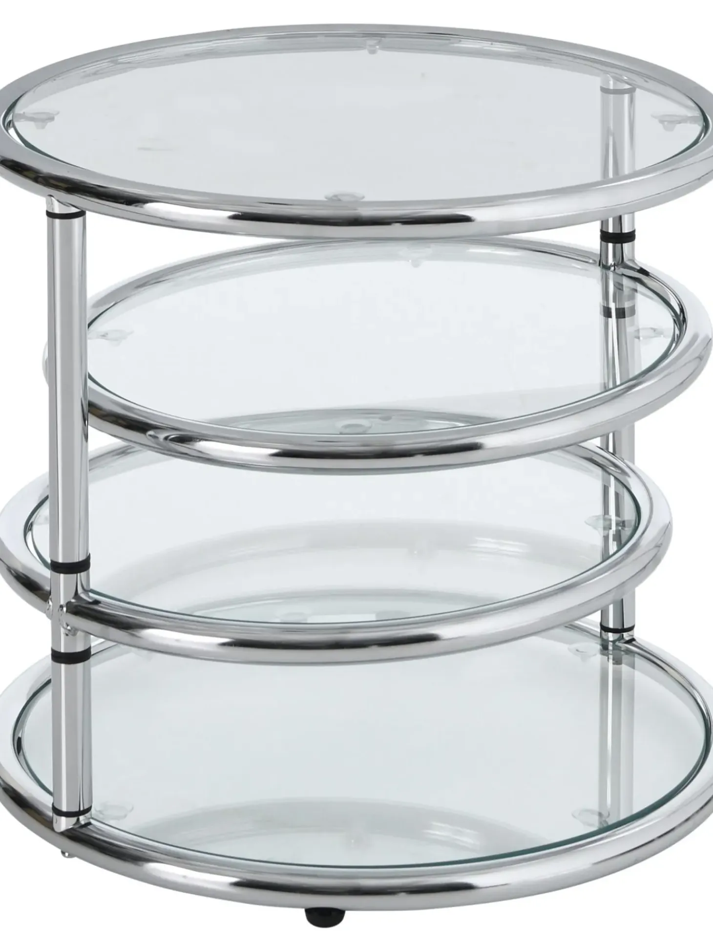 Mesa Auxiliar Redonda De Vidrio Dotts