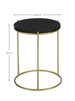 Mesa Auxiliar Redonda De Marmol Ella