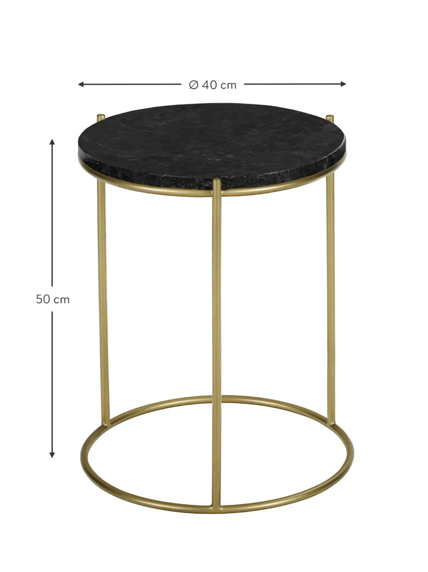 Mesa Auxiliar Redonda De Marmol Ella
