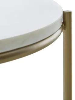 Mesa Auxiliar Redonda De Marmol Ella