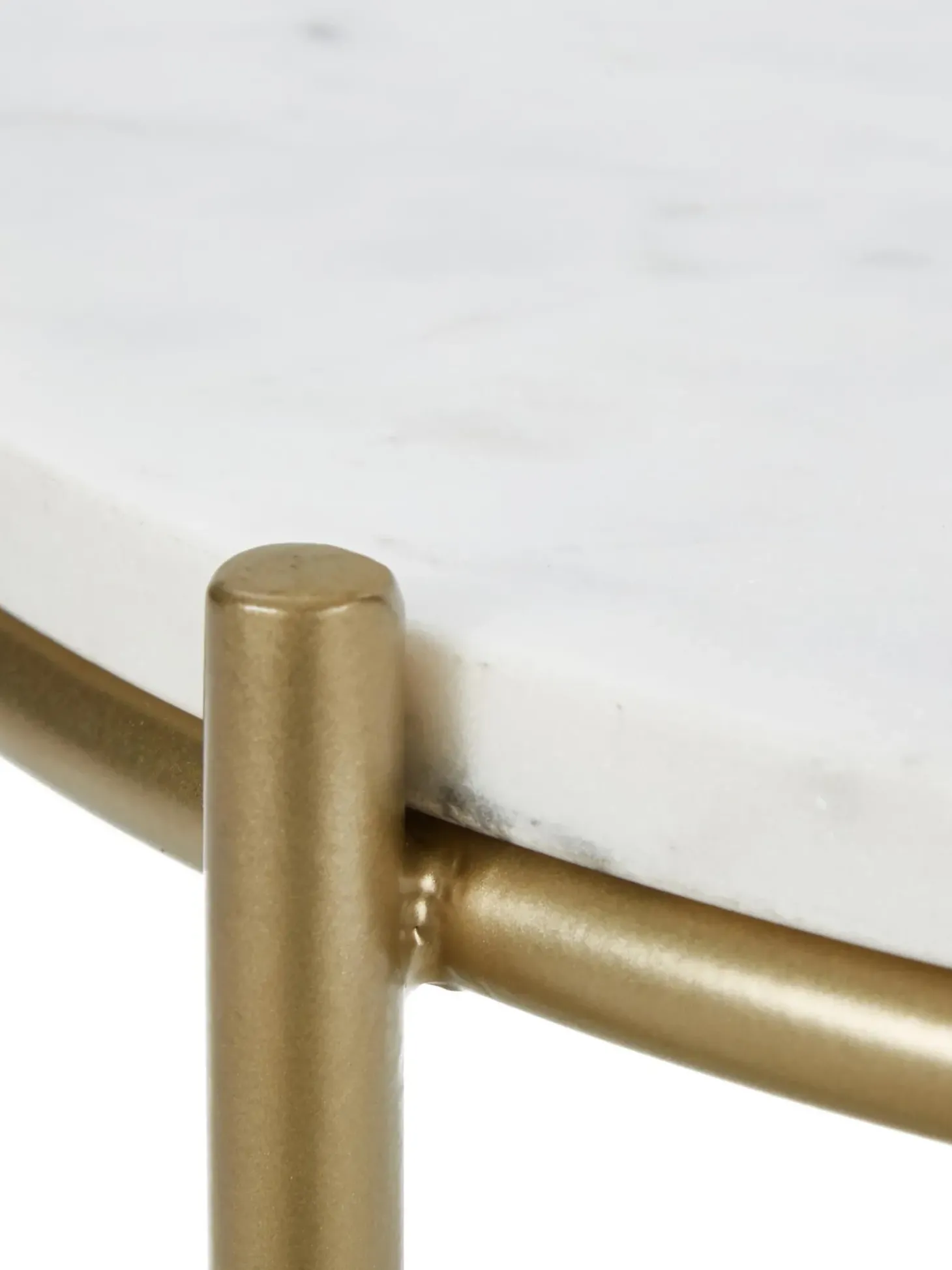 Mesa Auxiliar Redonda De Marmol Ella