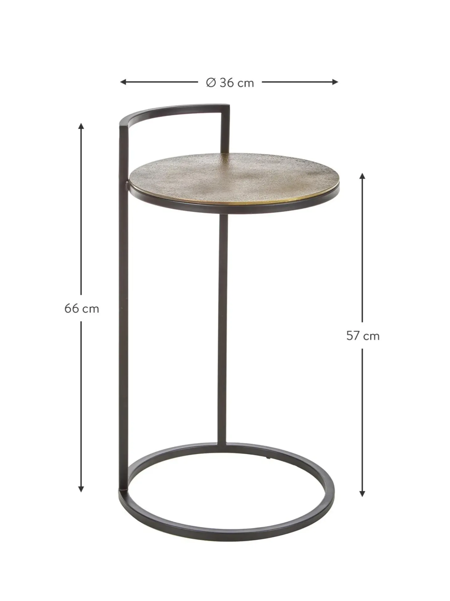 Mesa Auxiliar Redonda De Metal Circle