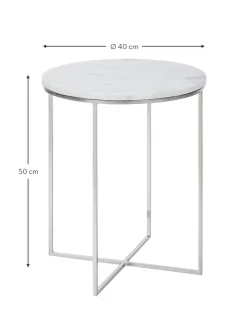 Mesa Auxiliar Redonda De Marmol Alys