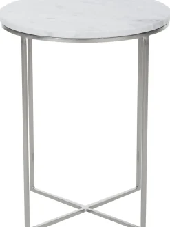 Mesa Auxiliar Redonda De Marmol Alys