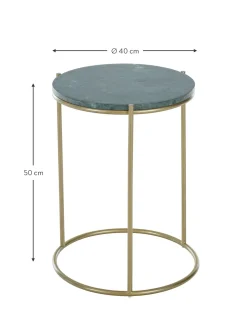 Mesa Auxiliar Redonda De Marmol Ella