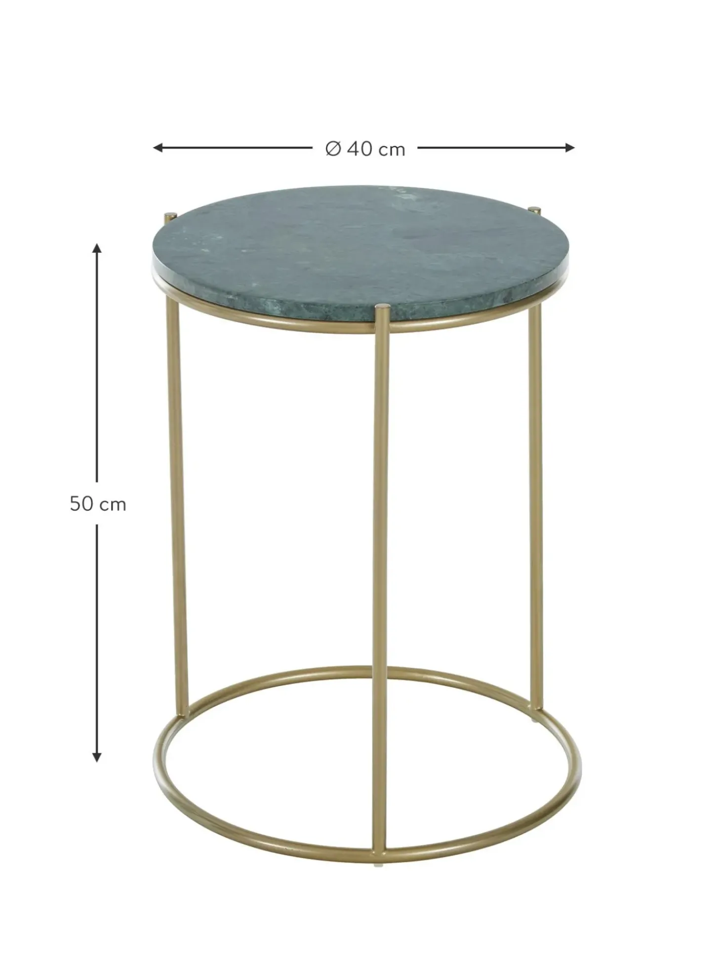 Mesa Auxiliar Redonda De Marmol Ella