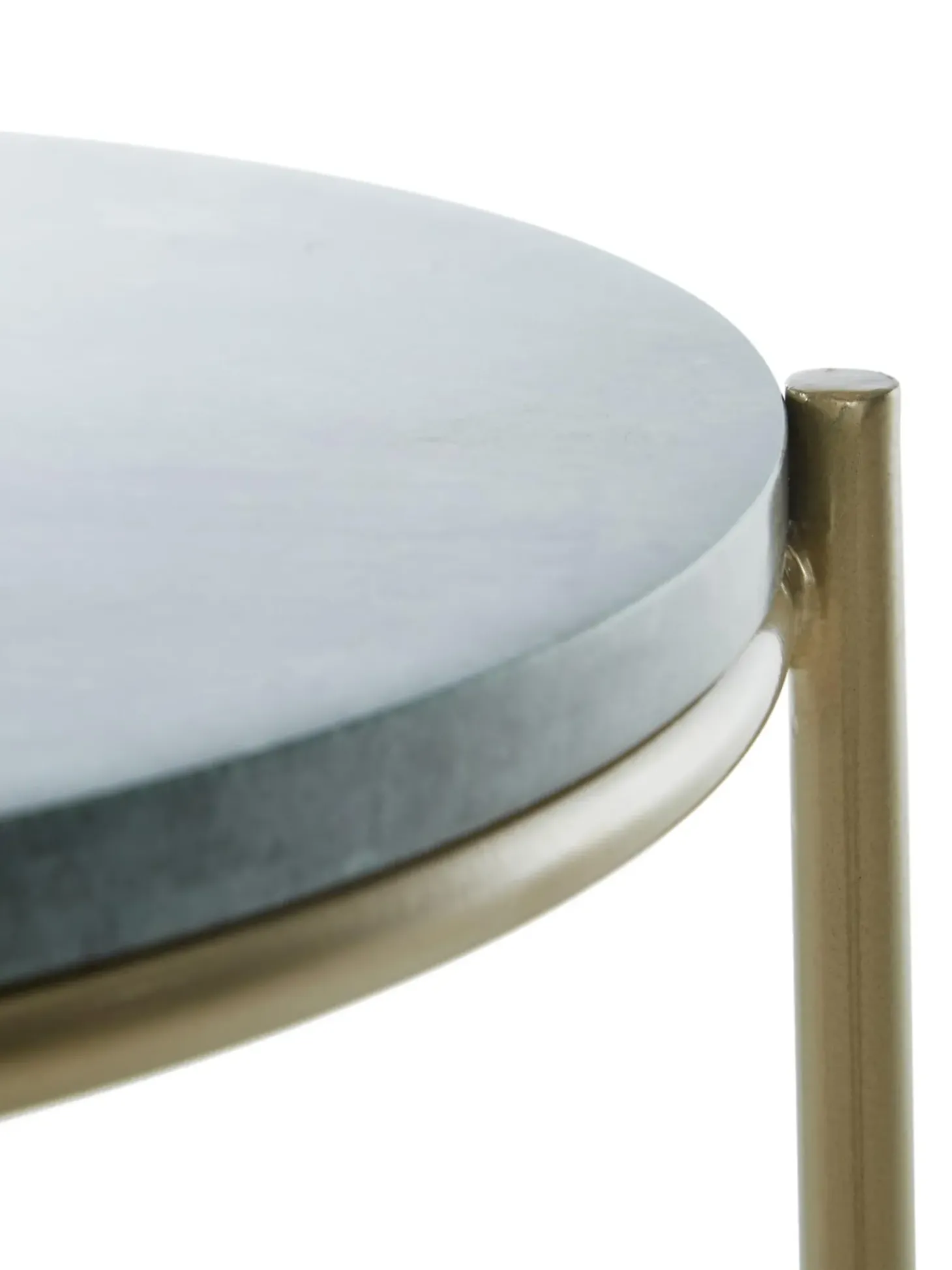 Mesa Auxiliar Redonda De Marmol Ella