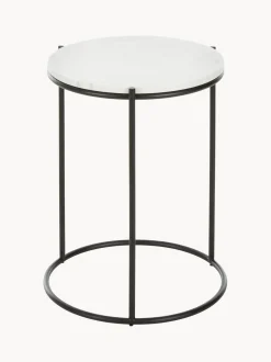 Mesa Auxiliar Redonda De Marmol Ella