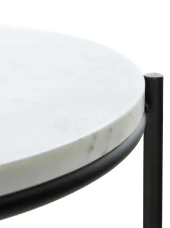 Mesa Auxiliar Redonda De Marmol Ella