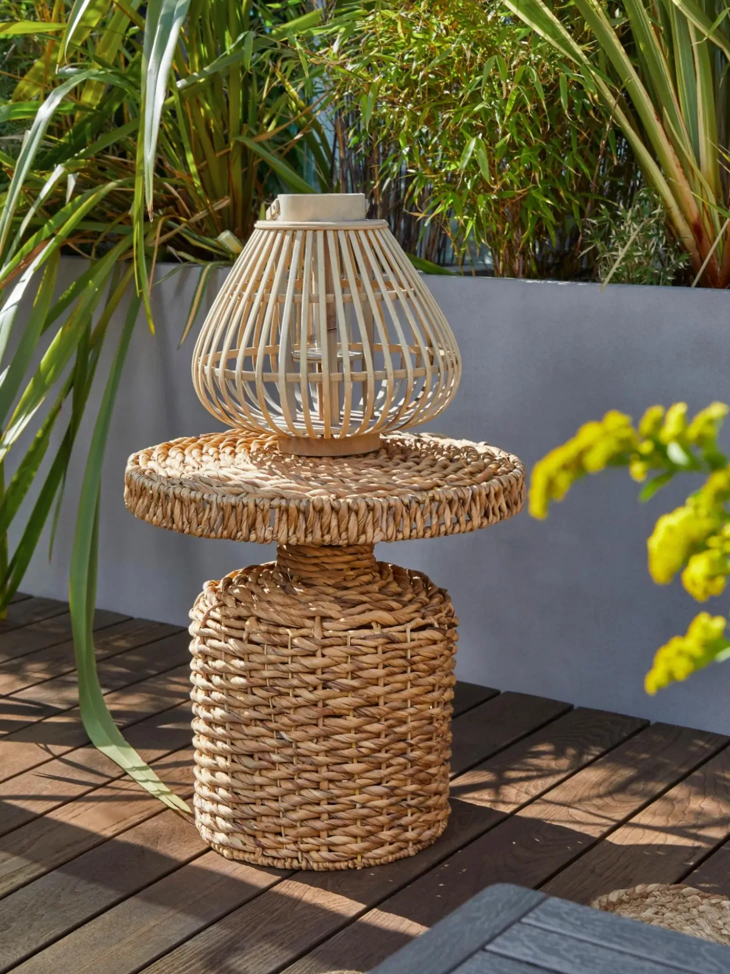 Mesa Auxiliar Redonda De Ratan Camo