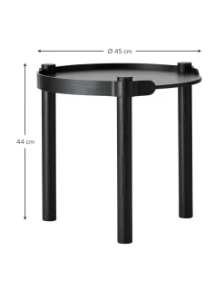 Mesa Auxiliar Redonda De Madera De Roble Woody