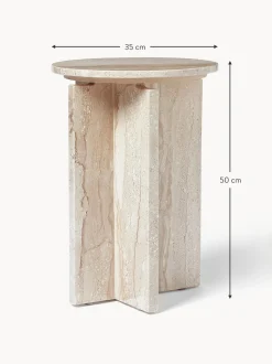 Mesa Auxiliar Redonda De Travertino Marisa