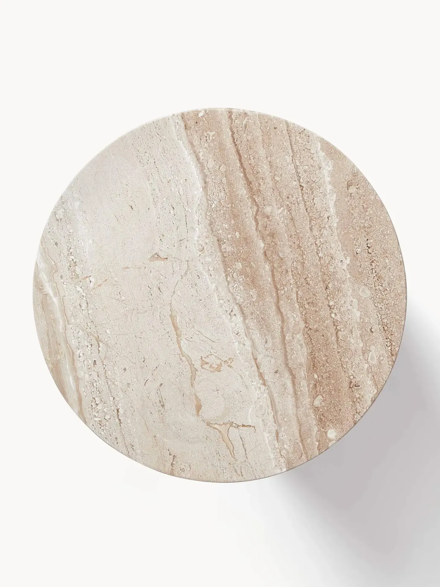 Mesa Auxiliar Redonda De Travertino Marisa