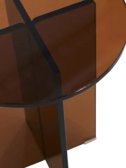 Mesa Auxiliar Redonda Iris, Tablero De Vidrio Tintato