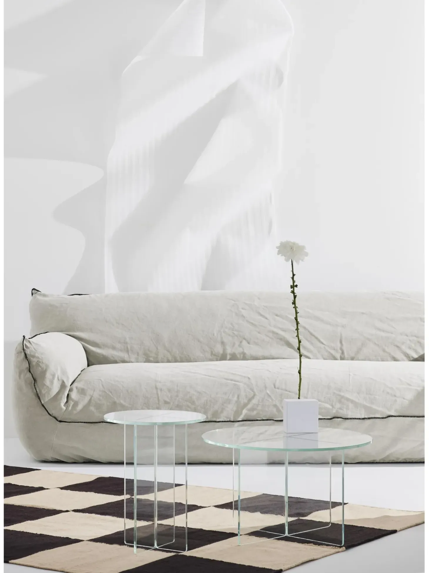 Mesa Auxiliar Redonda Iris, Tablero De Vidrio