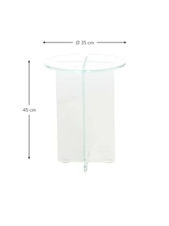 Mesa Auxiliar Redonda Iris, Tablero De Vidrio