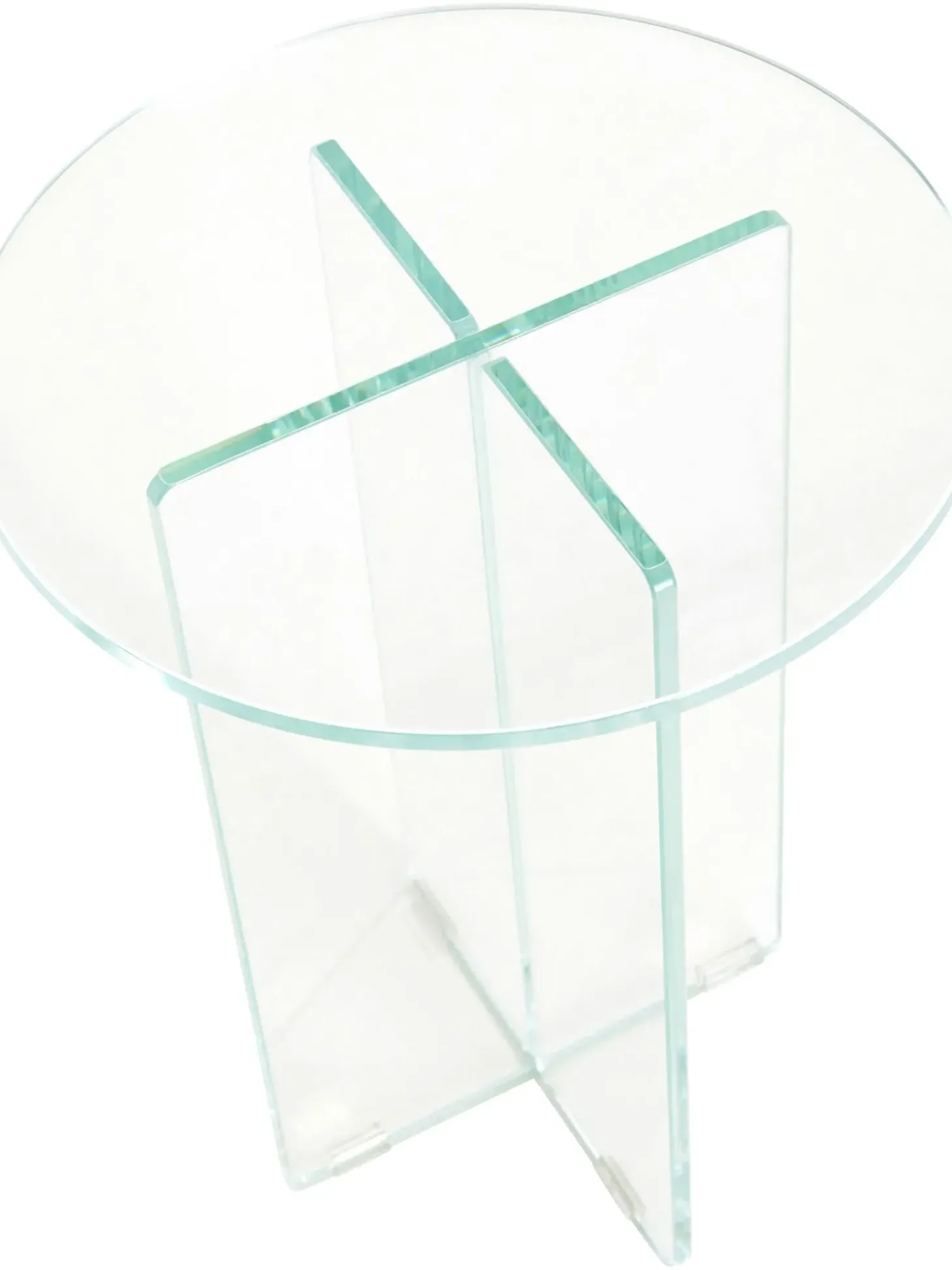 Mesa Auxiliar Redonda Iris, Tablero De Vidrio