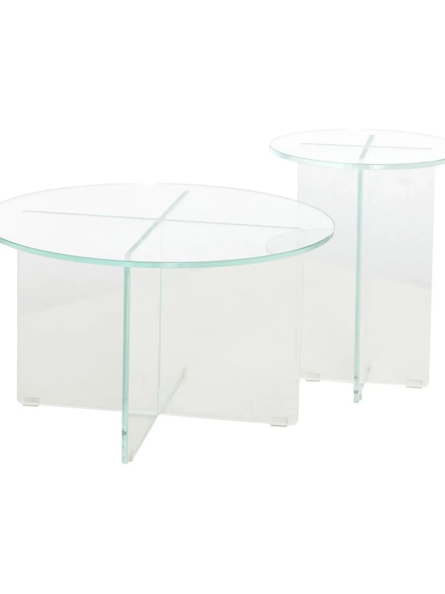 Mesa Auxiliar Redonda Iris, Tablero De Vidrio