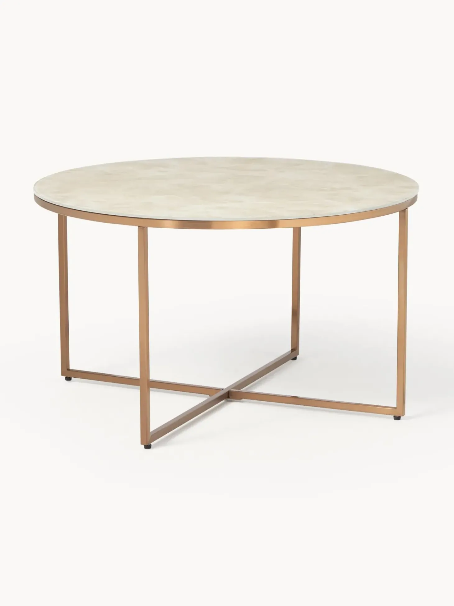 Mesa De Centro Antigua, Tablero De Vidrio En Aspecto Marmol