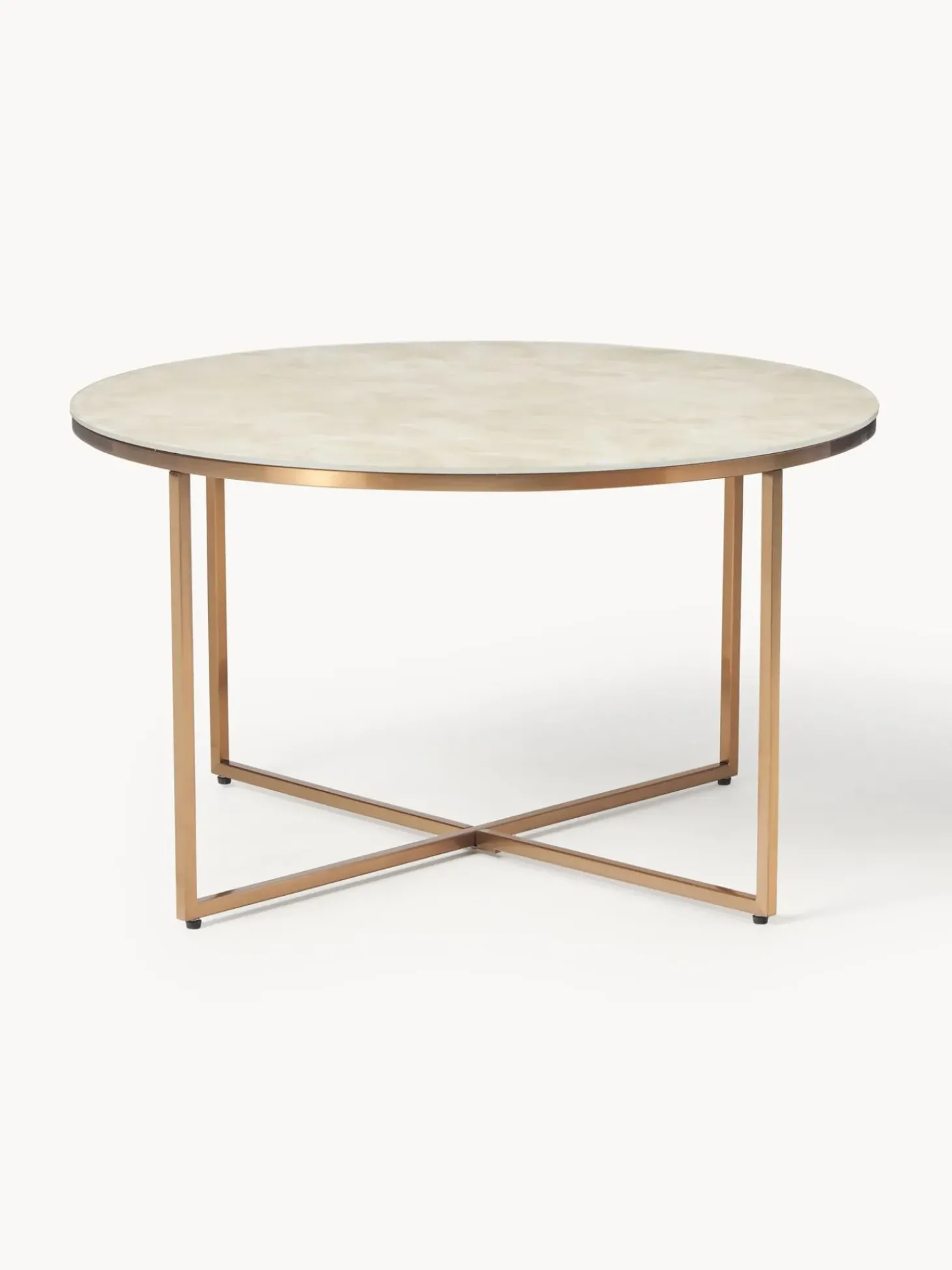 Mesa De Centro Antigua, Tablero De Vidrio En Aspecto Marmol