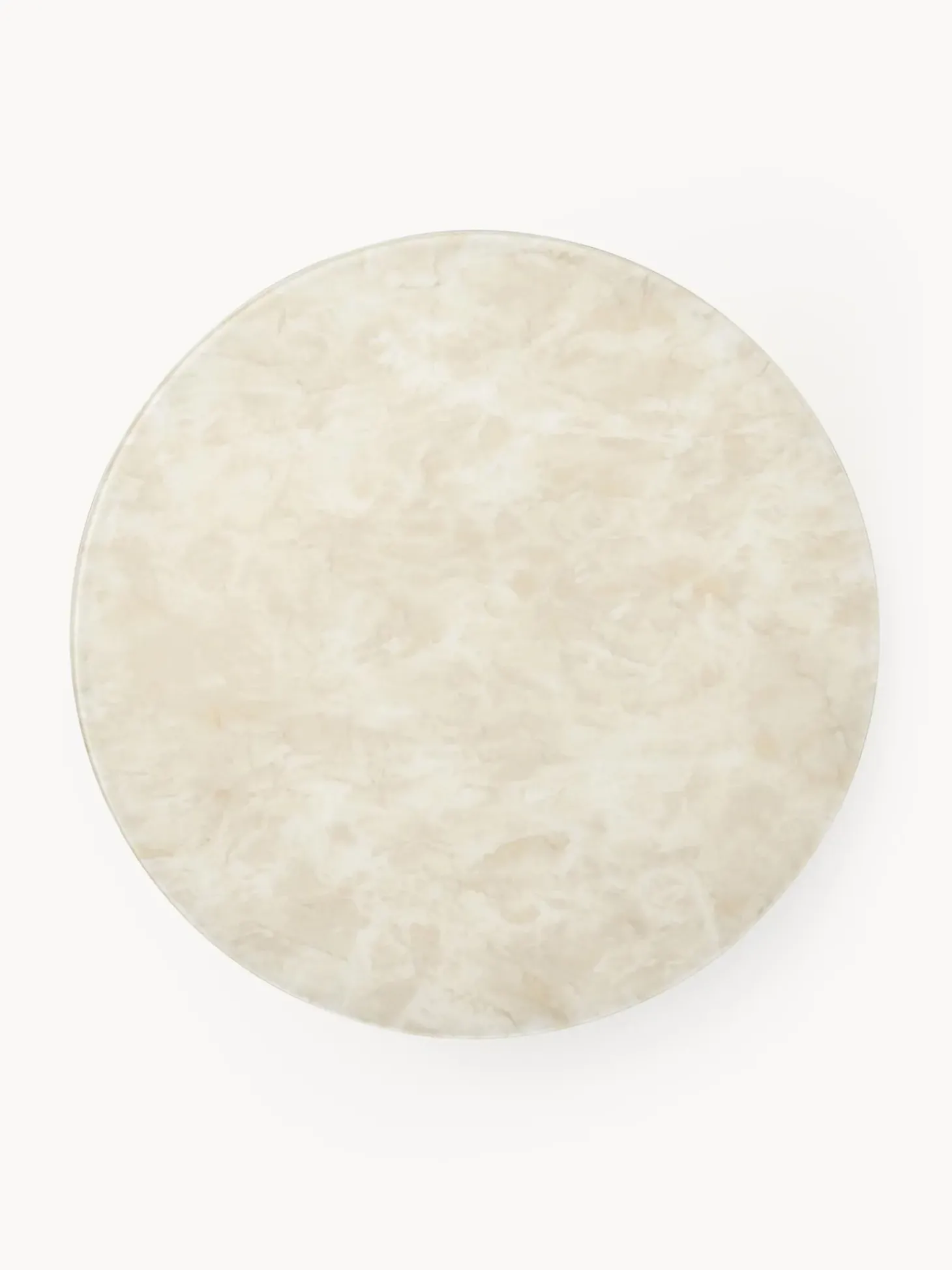 Mesa De Centro Antigua, Tablero De Vidrio En Aspecto Marmol