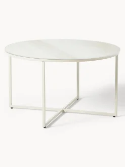 Mesa De Centro Antigua, Tablero De Vidrio En Aspecto Marmol