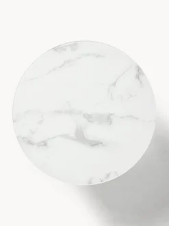 Mesa De Centro Antigua, Tablero De Vidrio En Aspecto Marmol