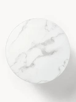 Mesa De Centro Antigua, Tablero De Vidrio En Aspecto Marmol