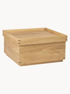 Mesa De Centro Artesanal De Roble Japanese, Con Espacio De Almacenamiento