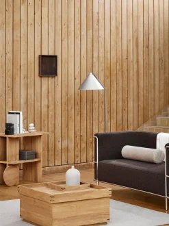 Mesa De Centro Artesanal De Roble Japanese, Con Espacio De Almacenamiento