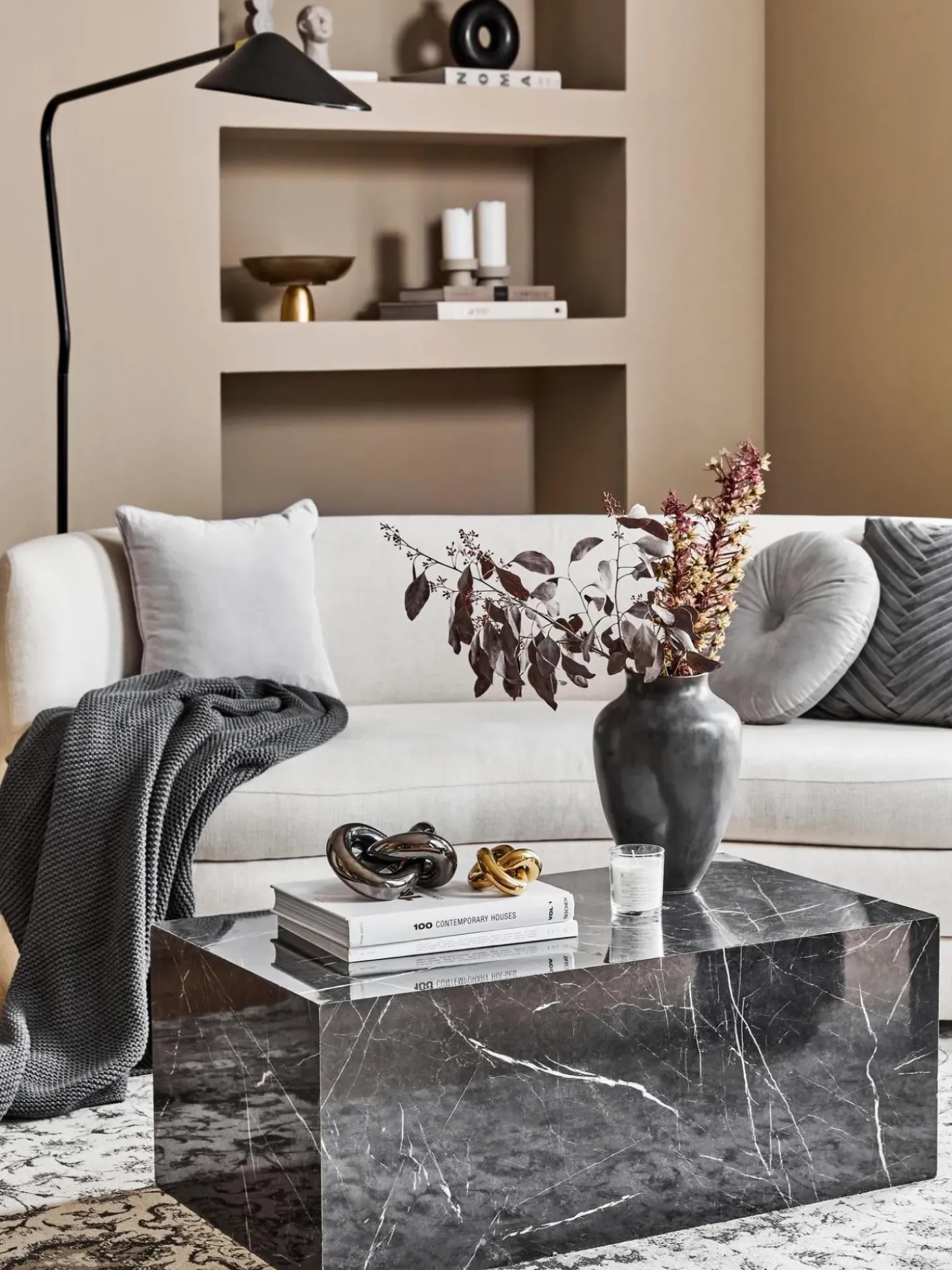 Mesa De Centro En Look Marmol Lesley