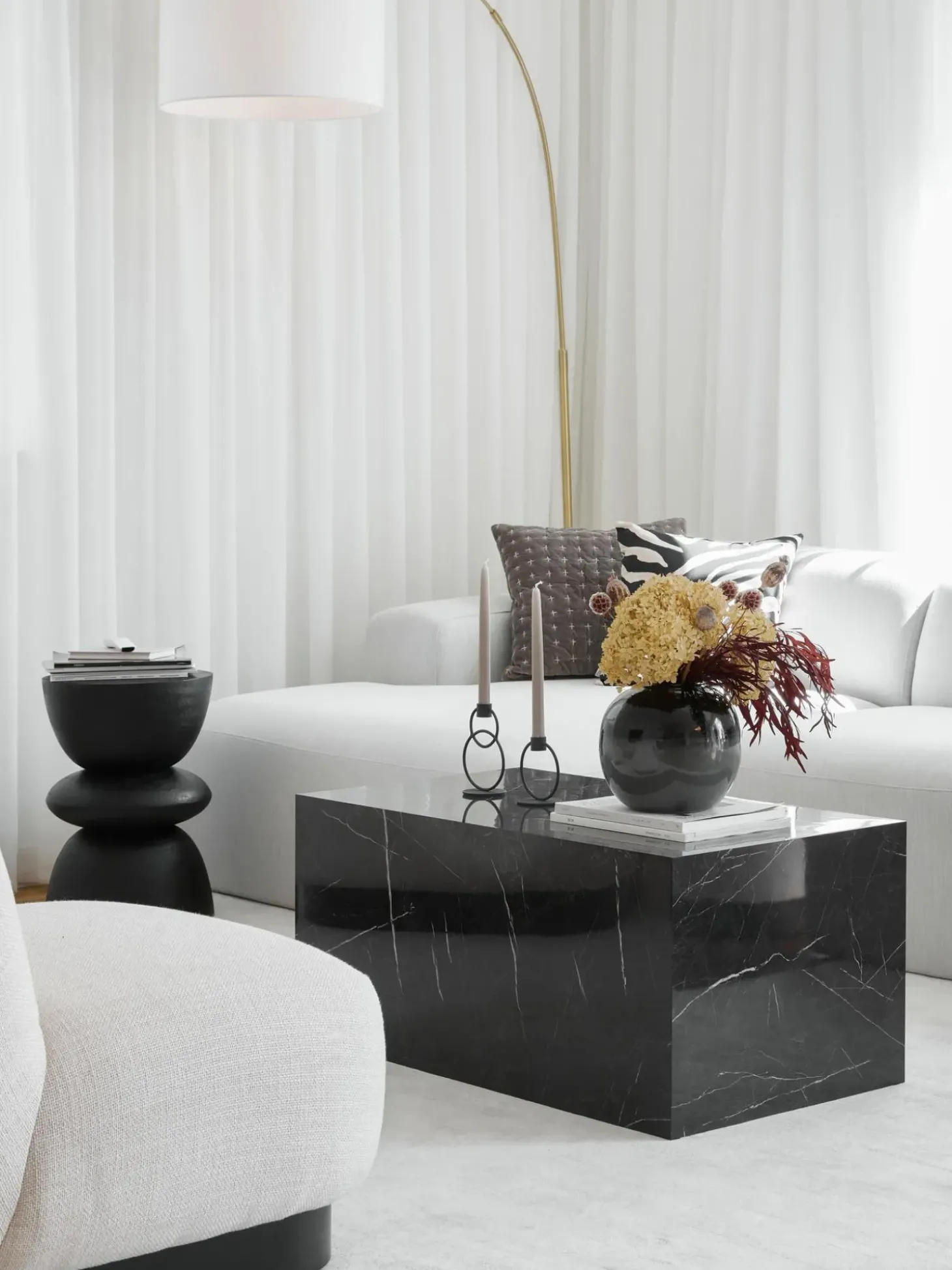 Mesa De Centro En Look Marmol Lesley