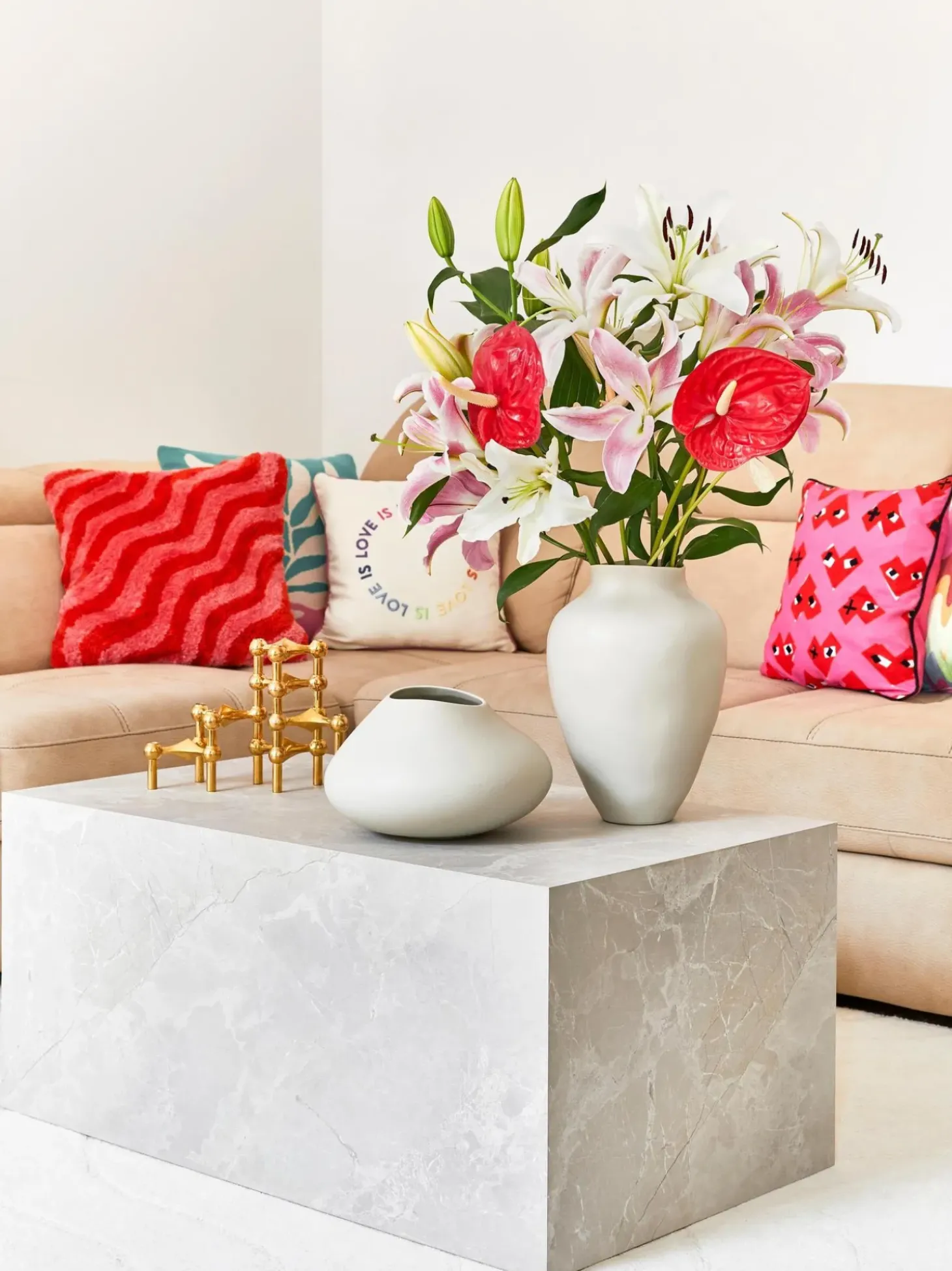 Mesa De Centro En Look Travertino Lesley