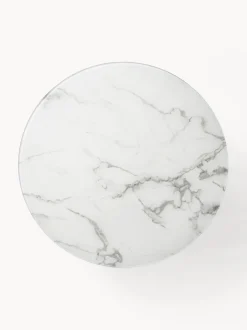 Mesa De Centro Grande Antigua, Tablero De Vidrio En Aspecto Marmol