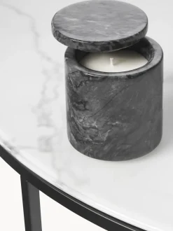 Mesa De Centro Grande Antigua, Tablero De Vidrio En Aspecto Marmol