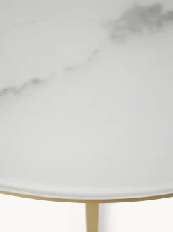 Mesa De Centro Grande Antigua, Tablero De Vidrio En Aspecto Marmol