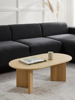 Mesa De Centro Ovalada De Madera Toni