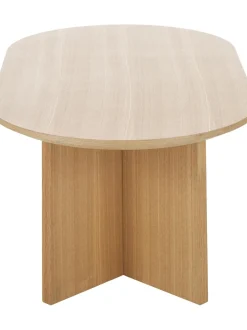 Mesa De Centro Ovalada De Madera Toni