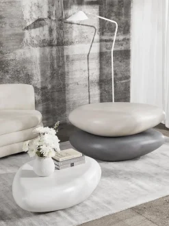 Mesa De Centro Ovalada En Forma De Piedra Pietra