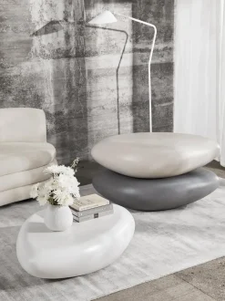 Mesa De Centro Ovalada En Forma De Piedra Pietra