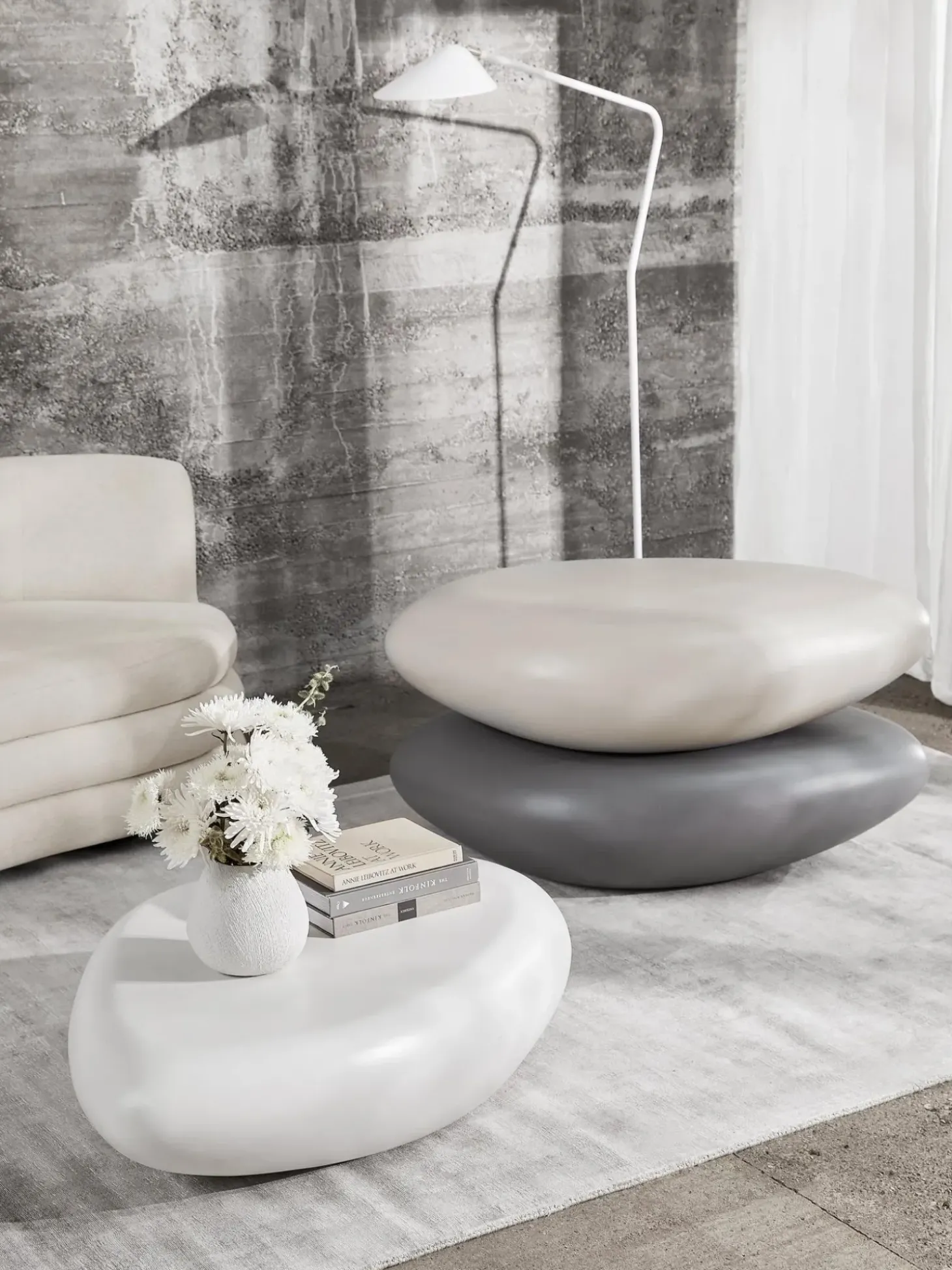 Mesa De Centro Ovalada En Forma De Piedra Pietra